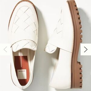 dolce vita Aubree lug sole loafers creamy white basket weave foot size 8